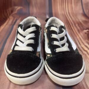 Vans Black Floral Toddler Kids 4.0